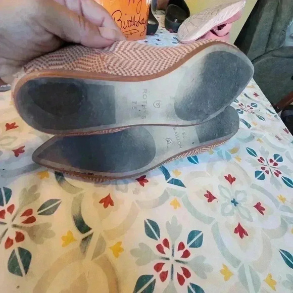 Rothy's The Point Wool Blend Cognac Chevron Ballet Flats Women’s US 7.5 EU 38 - Picture 9 of 10